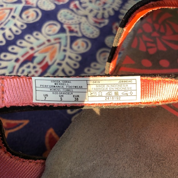 Merrell Cocoa and Coral Slingback Sandals, Women Size 7 - Picture 6 of 7